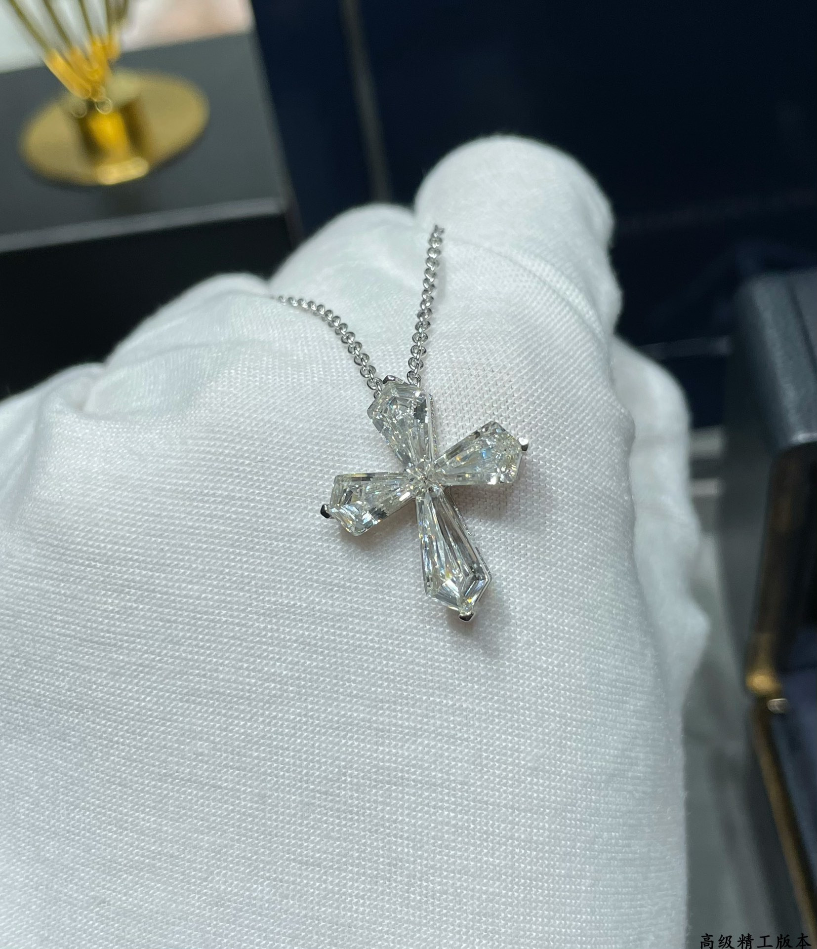Graff Ice Flower Cross Necklace
