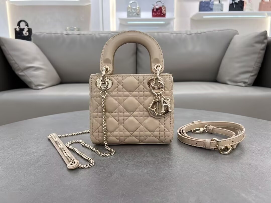 mini lady D*or bag 6.5 x 6 x 3 inches