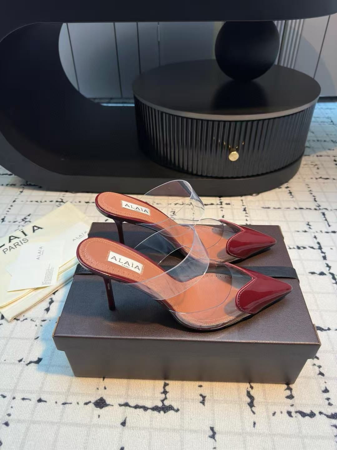 UA ALAÏA Le Coeur Mule Heart-Toe Slingback Pump 10.5cm Heel