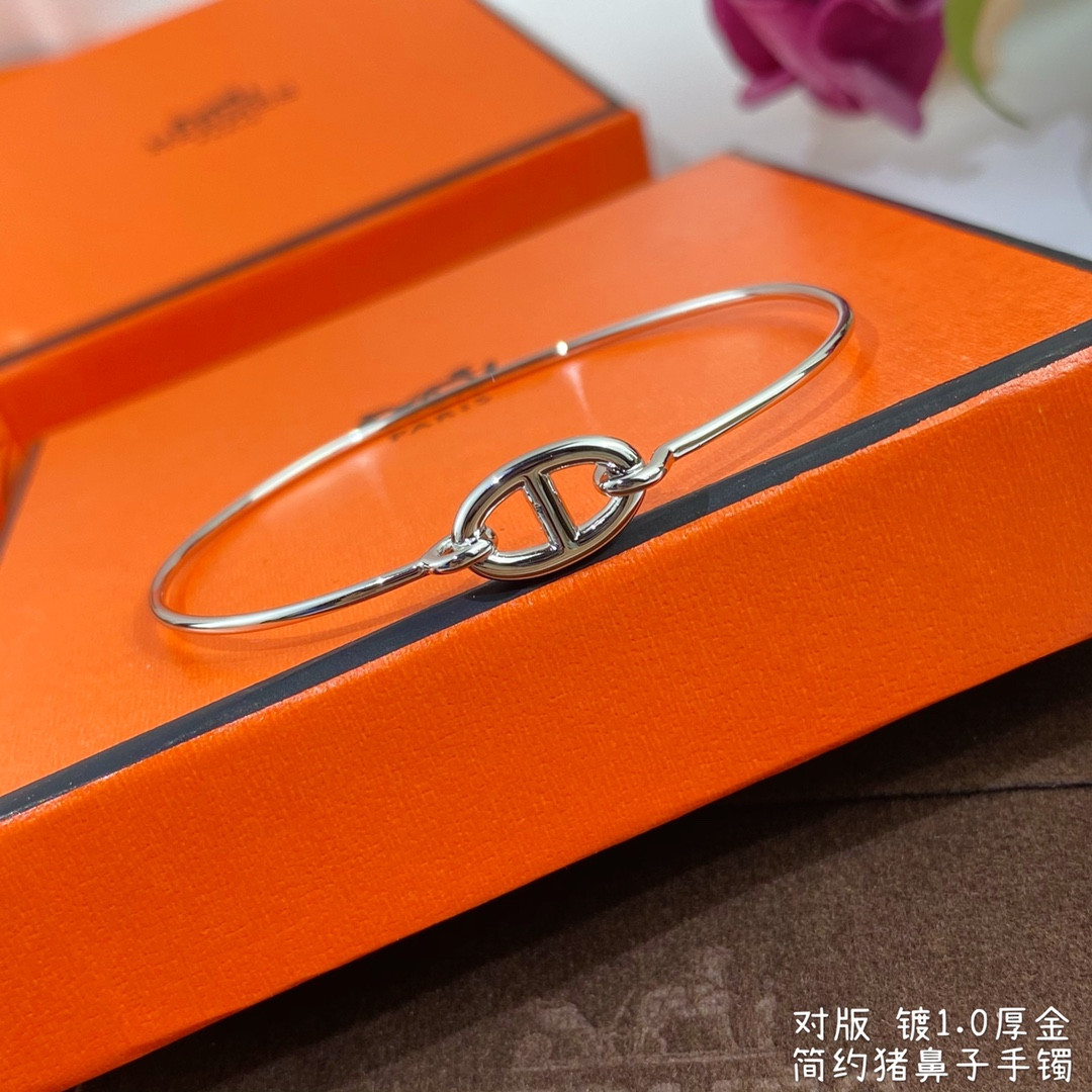 Hermès thin tube pig nose Bracelet