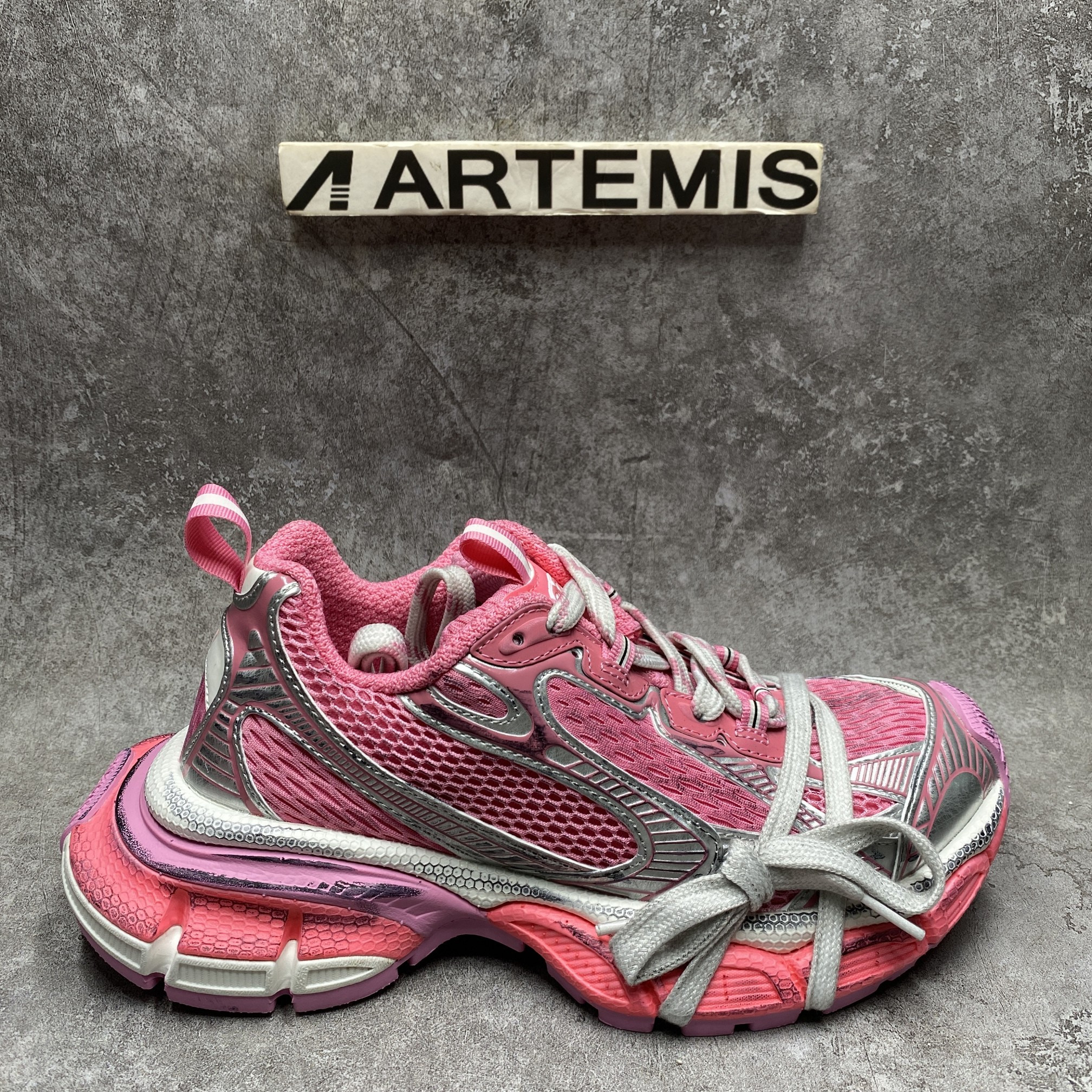 Balenciga 3XL Sneaker Worn Out Pink Silver