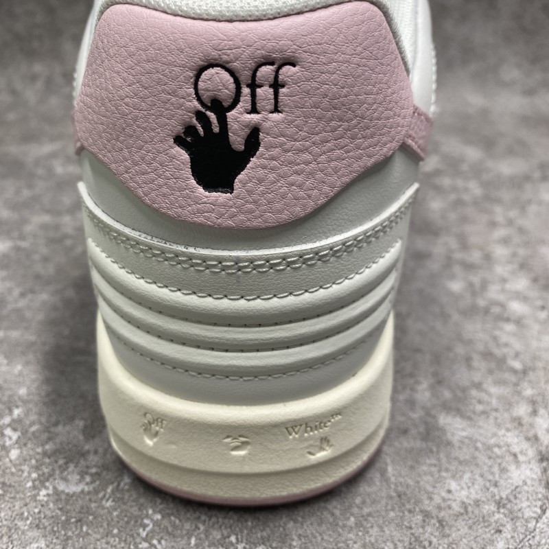 OFF-WHITE Out Of Office OOO Low Tops White Light Pink