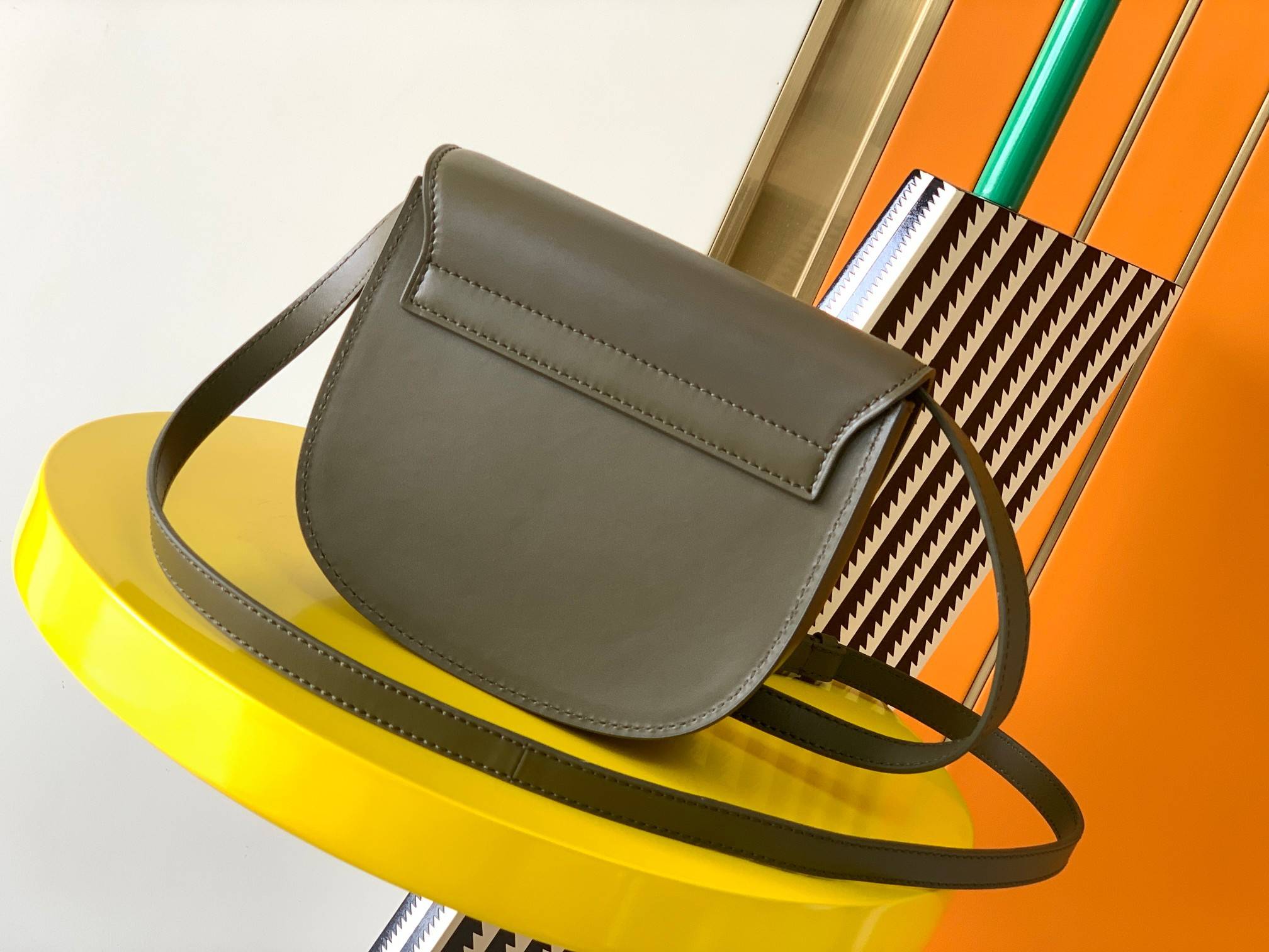 Y*L kaia small satchel in smooth leather 7.2 x 6.1 x 2.1 inches