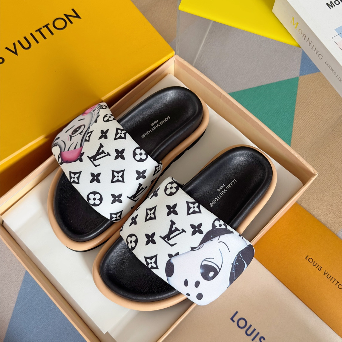 LV Pool Pillow Flat Comfort Mule