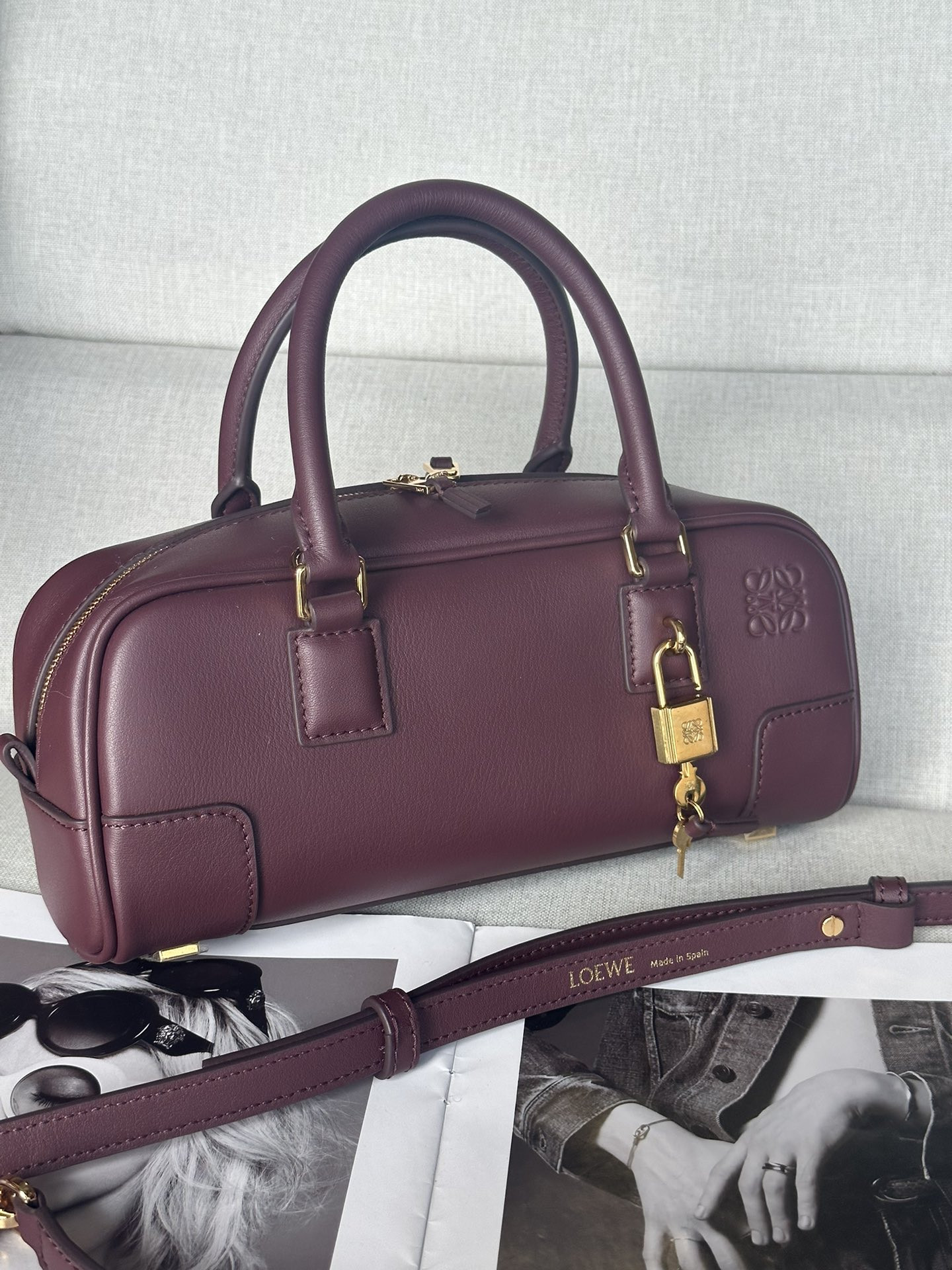 L0ew* amazona 23 cropped bag in nappa calfskin 23x11x10cm